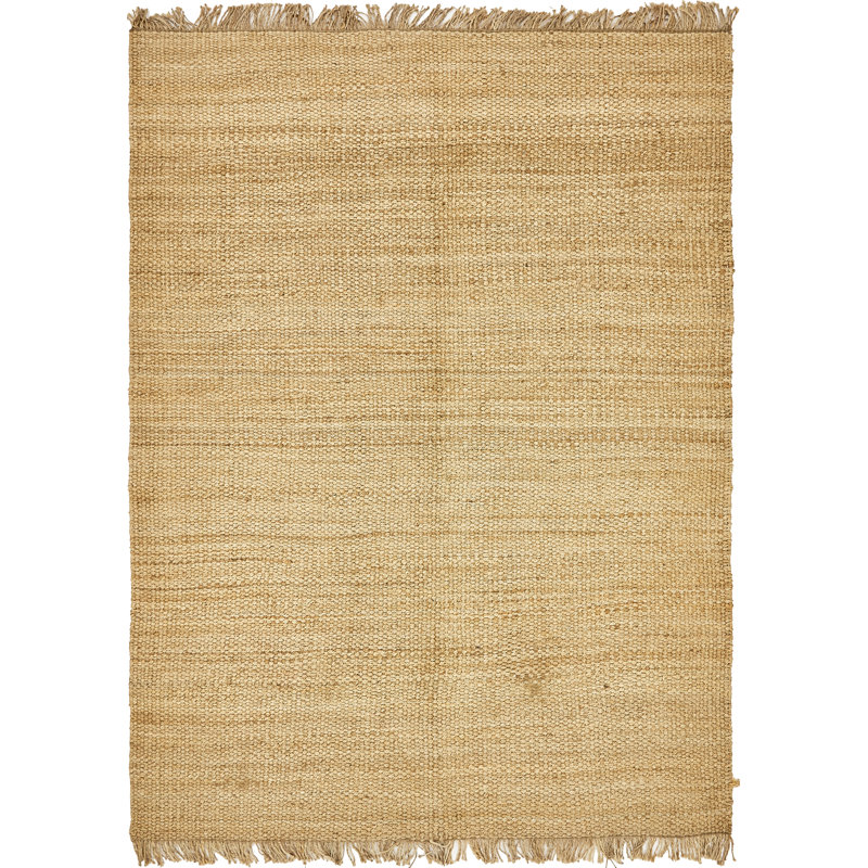 Tapis ivoire noué à la main Gelman, Rectangle 2 pi x 3 pi 1 po, Tan