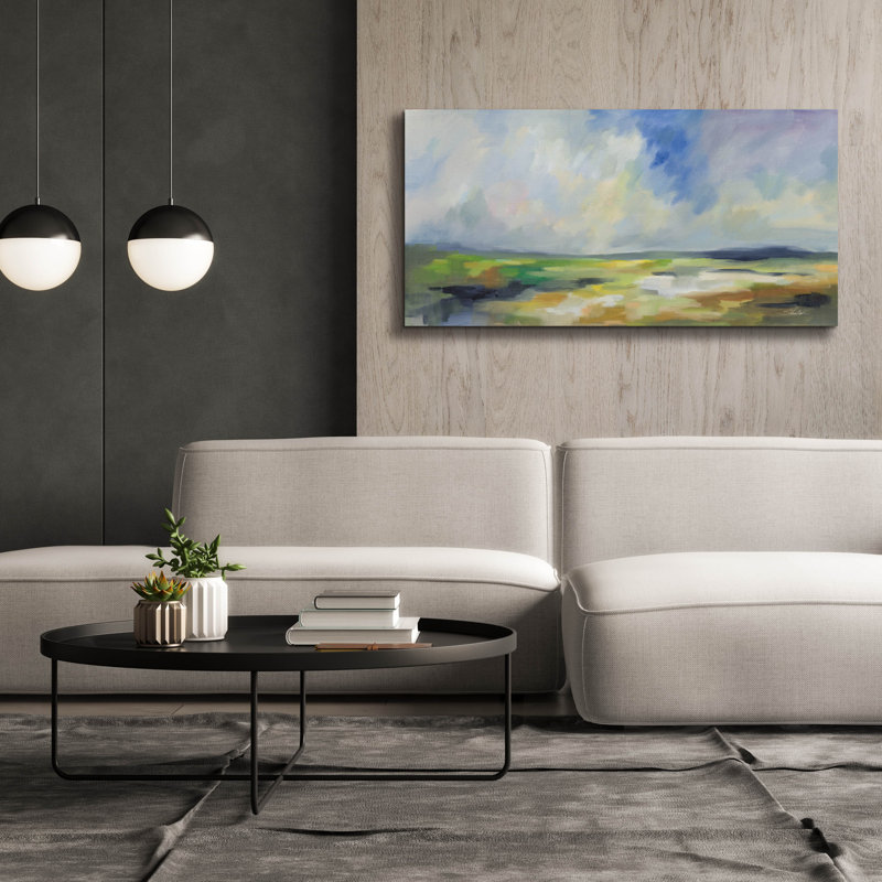 «Spring Sky» par Silvia Vassileva, art mural sur toile, H 30 po x l 60 po