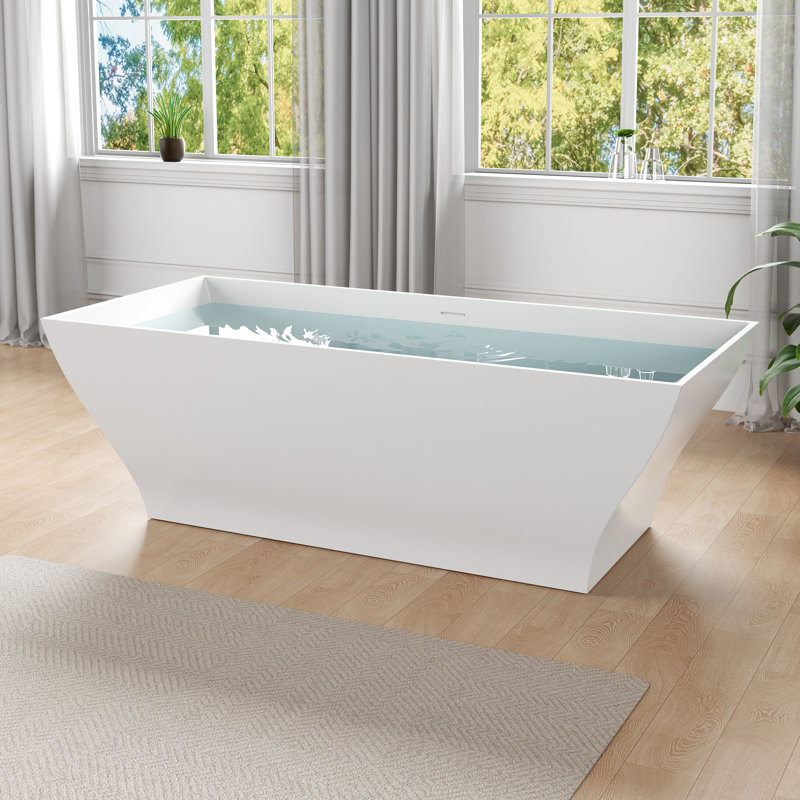 Crema 70.8 " L x 31.5 " W Freestanding and Mounting / Installation Required Soaking Solid Surface Bathtub