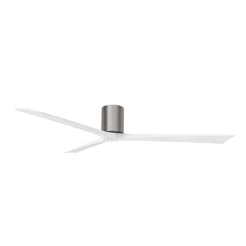 Ventilateur de plafond à 3 pales Olivier, Blanc mat, Étain brossé, 72"