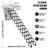 12 Steps Alloy Steel Folding Ladder For Attic