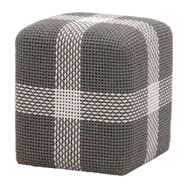 Repose-pieds Maritssa, Mélange de polyester gris tourterelle