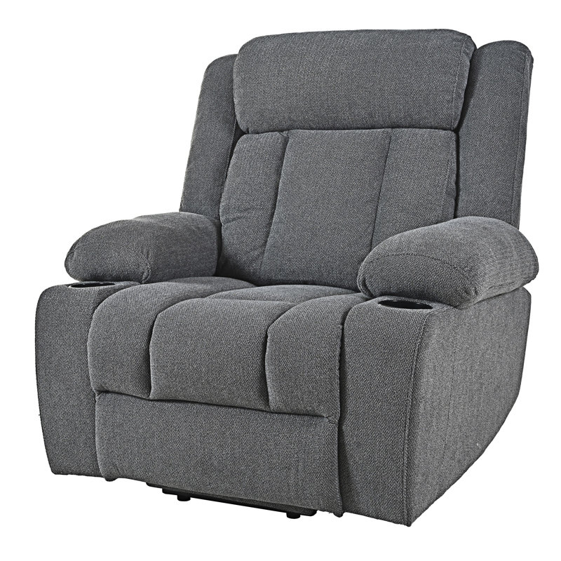 Canapé inclinable électrique Power Lift avec porte-gobelets, Gris foncé