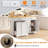 55.1" Kitchen Island with Power Outlet & Drop Leaf, Rolling Kitchen Carts with Trash Storage Cabinet,White-2066428264