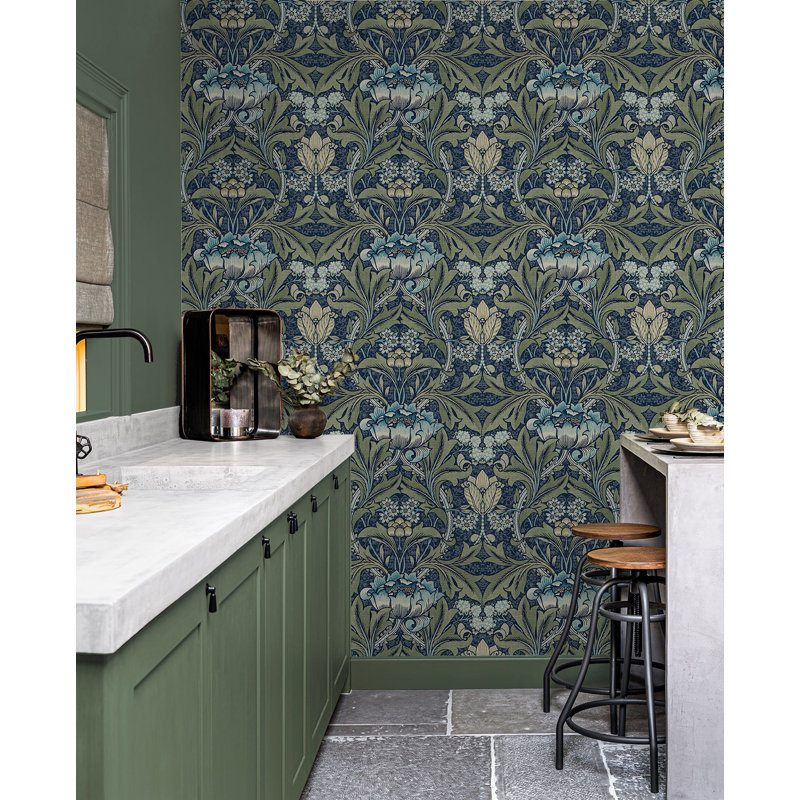 Acanthus Floral Vintage Peel And Stick Wallpaper