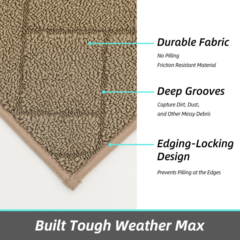 Non-Slip Indoor Doormat, 81.3cm W x 121.9cm L, Beige