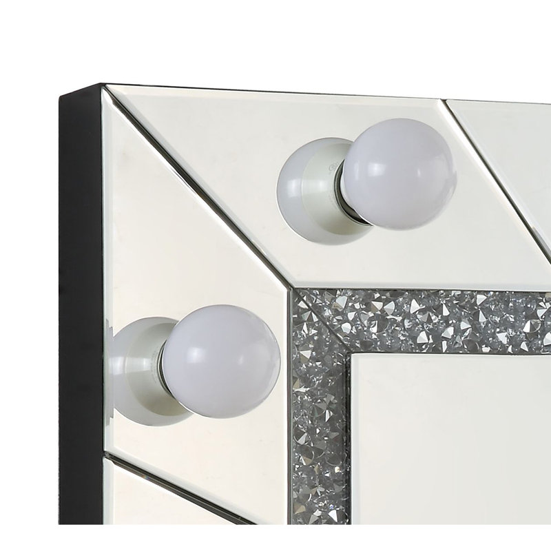 ACME Noralie Accent Mirror, Mirrored & Faux Diamonds