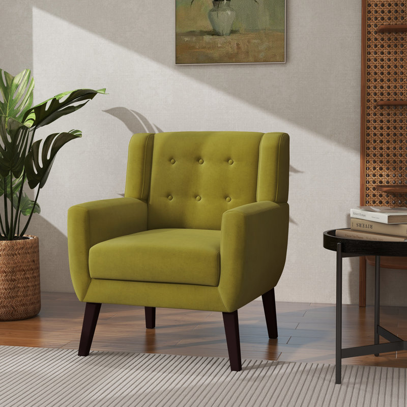 Jaqueze 73.4 Cm Wide Tufted Armchair, Green Velvet