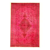 Hand Knotted Oriental Area Rug in Pink
