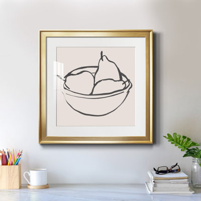 Simple Pear II - Matted and Framed Under Acrylic Glass, Large Living Room Wall Art