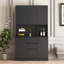 Armoire de cuisine autoportante 74 po avec 6 portes, 3 tablettes et 2 tiroirs Cabinet Armoire de cuisine polyvalente-1476181638