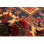 Tapis unique en laine noué à la main népalais rouge / beige / vert années 2010 de 6 pi 7 po x 9 pi 9 po Elford
