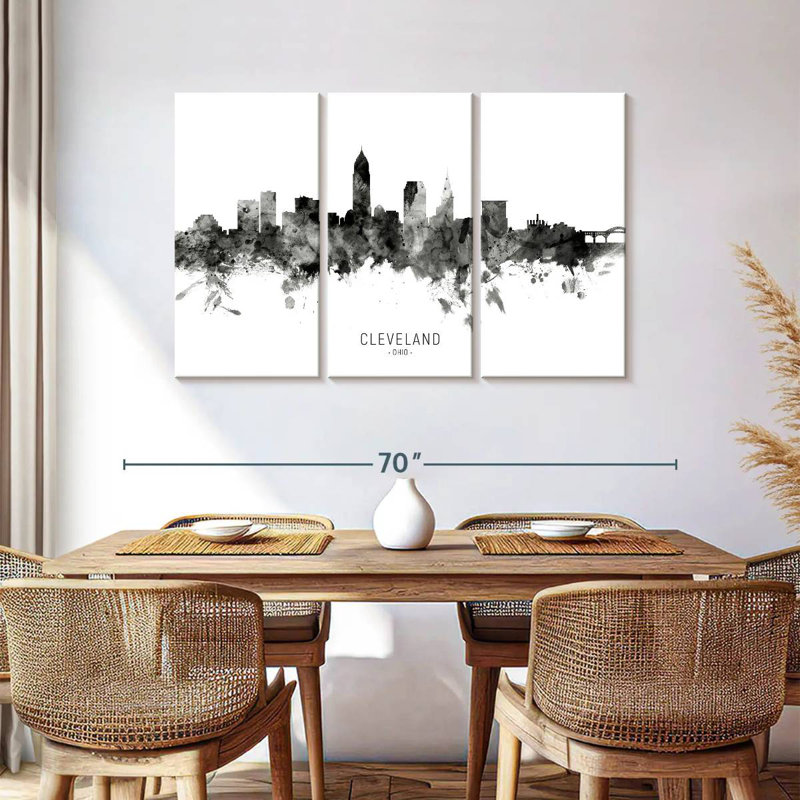 Skyline de Sirci Cleveland, Ohio III, H 36 po x l 57 po