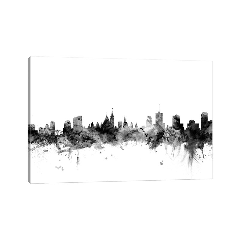 Ottawa, Canada In Black & White by Michael Tompsett - Wrapped Canvas Gallery-Wrapped Canvas Giclée