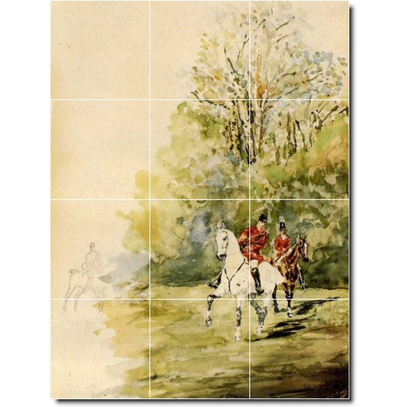 Carreau de céramique décorative 36 po x 48 po 12 po x 12 po, Henri Henri Lautrec, peinture de campagne W08792
