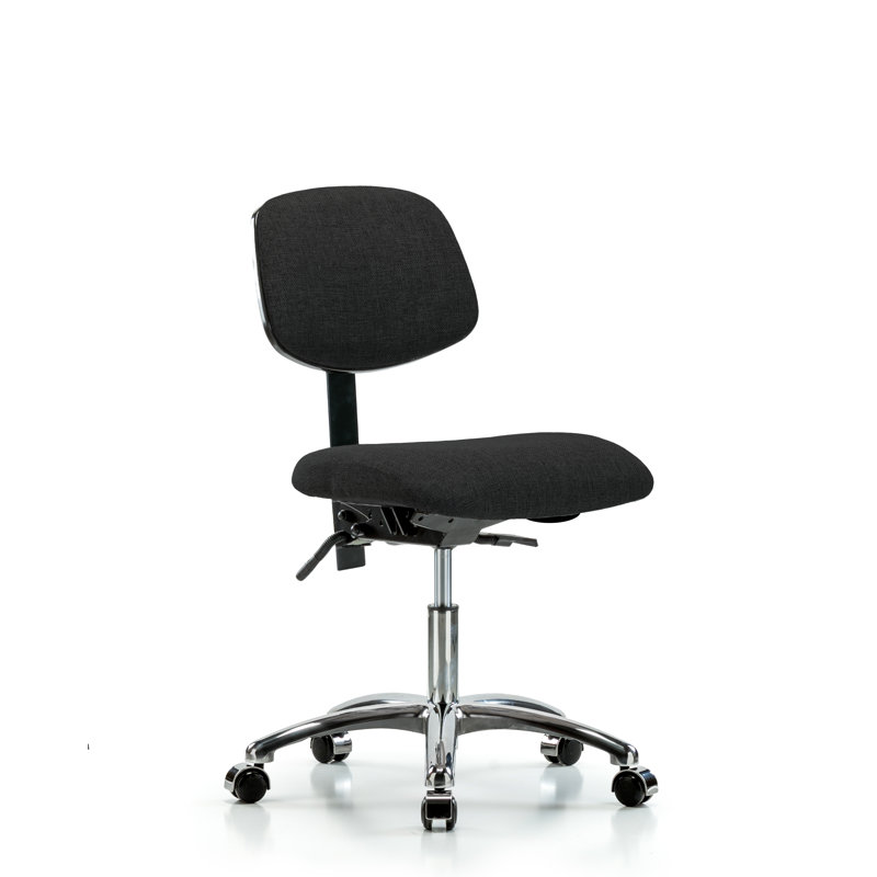 Chaise de travail Amos, Noir, Roulettes, Inclus