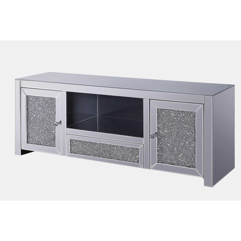 Meuble télé avec miroirs et faux diamants