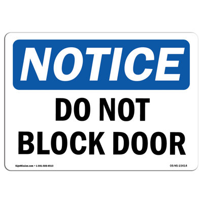 Plaque de porte «Do Not Block»