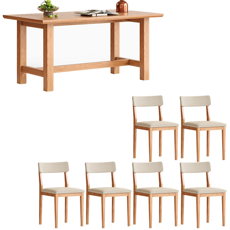 Ensemble de table à manger moderne en bois massif rectangulaire, H 29,5 po x L 62,9 po x l 31,4 po