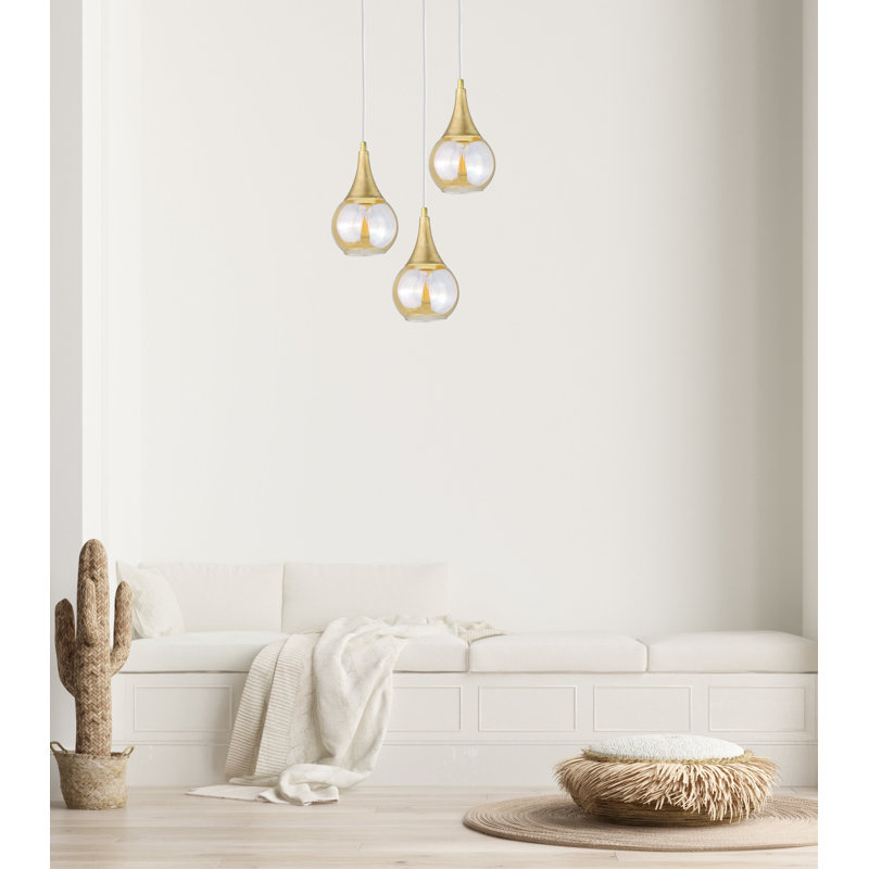 Creason 3 - Light Cluster Pendant, Gold, White/Gold