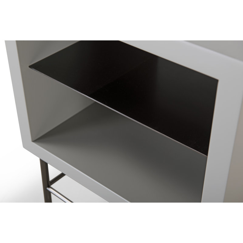 Nicholls End Table, Grey, Dark Chrome