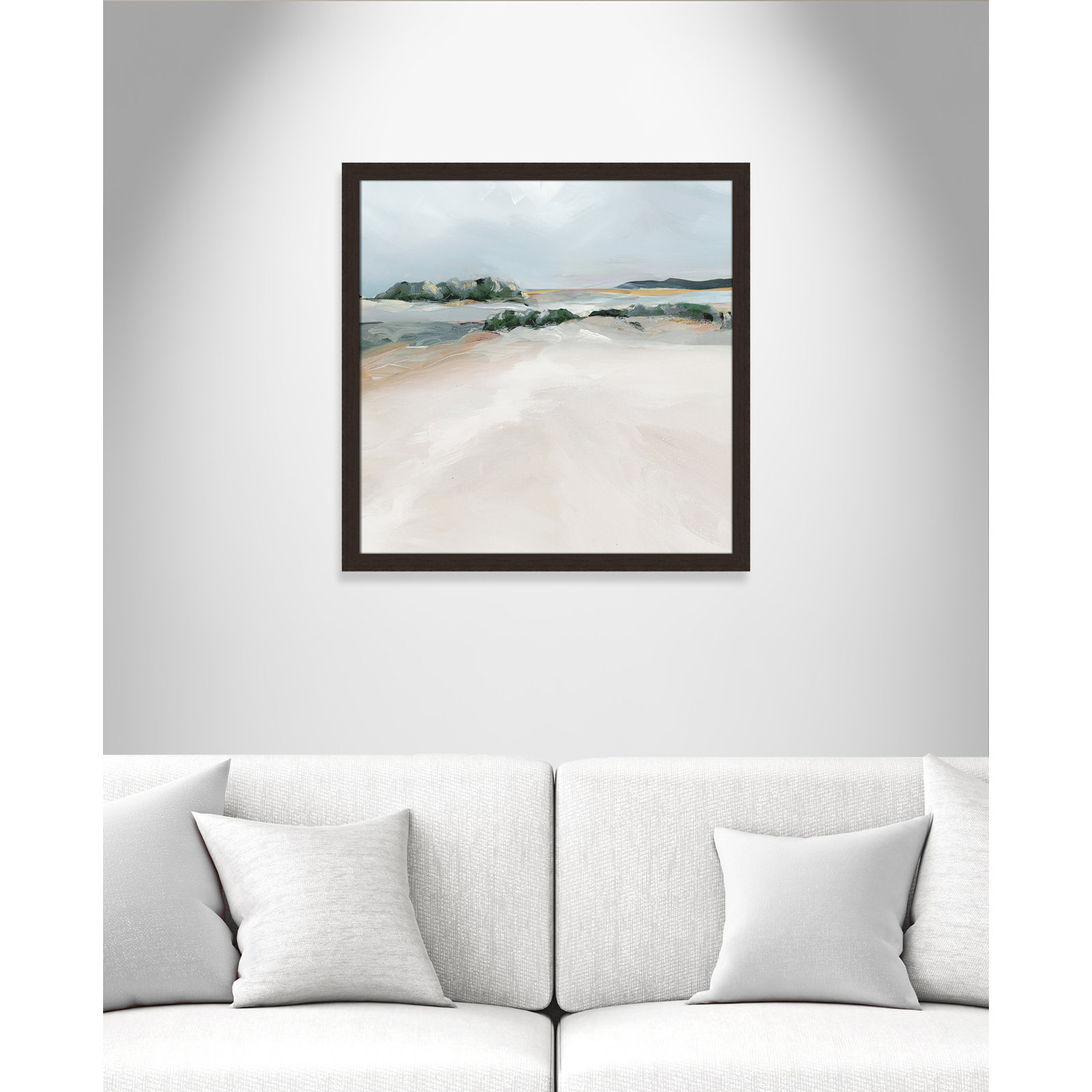 Anelis "Shimmering Path" Painting, 28.5" H x 28.5" W x 1.12" D, Walnut Framed