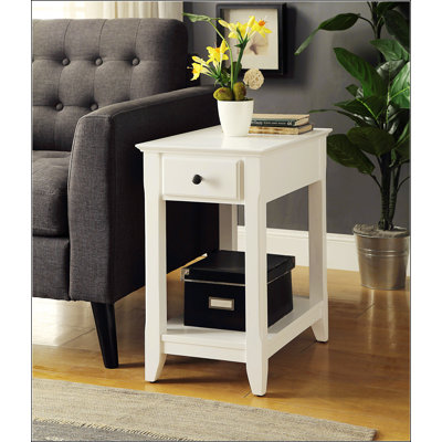 White Finish Accent Table