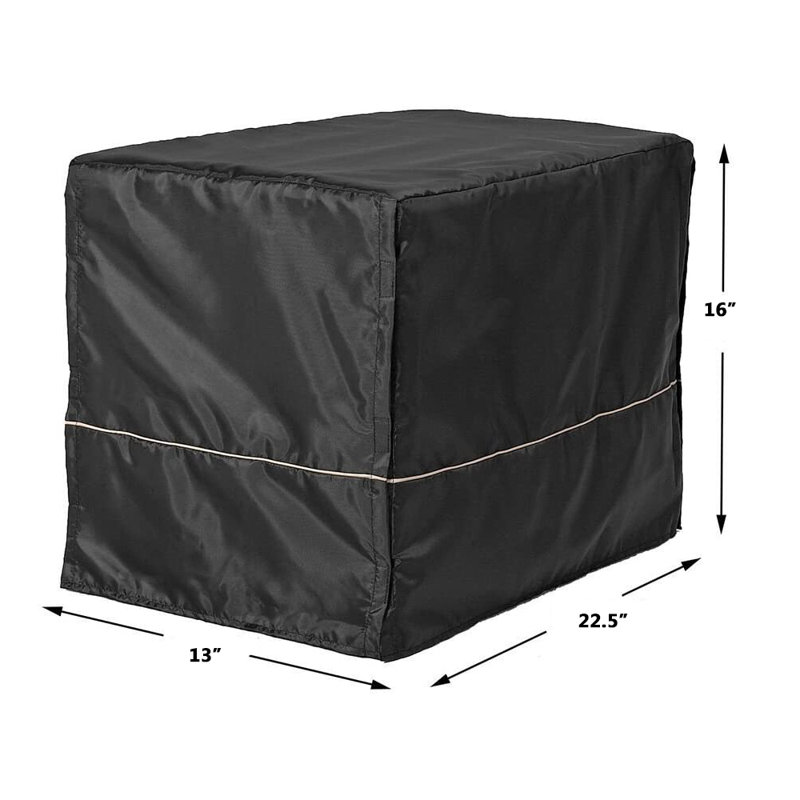 Black Polyester 22-Inch Dog Crate Cover
