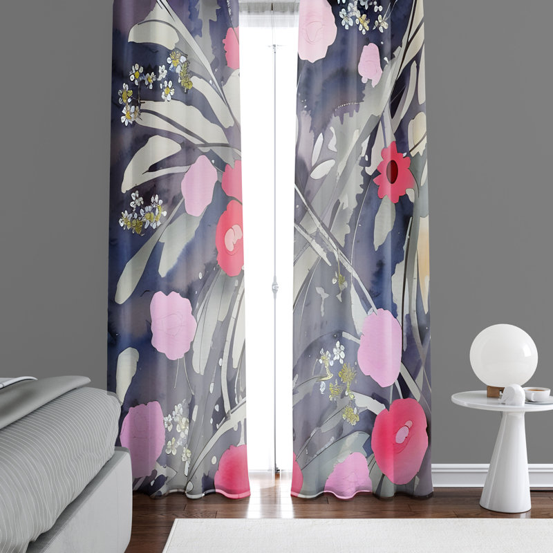 Barrada Semi Sheer Curtain Pair, 40" W x 52" L