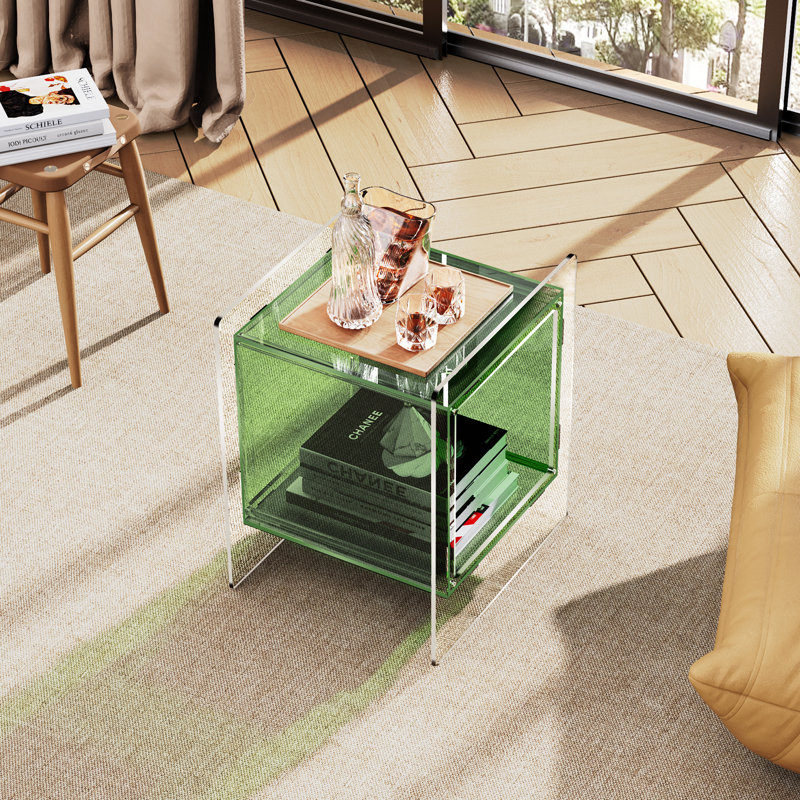 Samuelsson Acrylic Side Table, Nightstand Bedside Table, Green