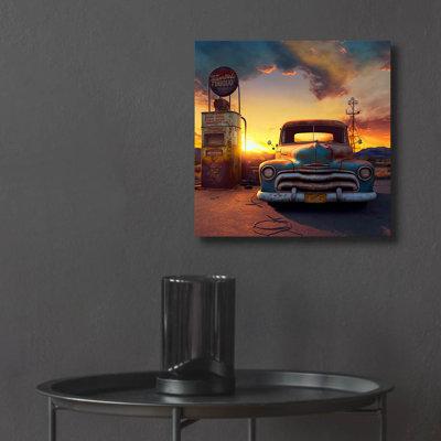 «Route 66 8» par Ray Heere, art mural en verre acrylique