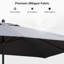 Parasol de marché 132 po gris avec comptoir à manivelle inclus-126410837-99526008