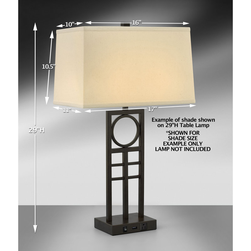 10.5'' H x 17'' W Linen Rectangle Lamp Shade, Light Beige