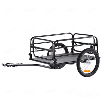 Remorque de chargement de vélo, capacité de charge de 160 lb, chariot de chariot à vélo robuste, rangement compact pliable et attache rapide avec attelage universel, roues de 16 po, réflecteurs de sécurité, convient aux roues de vélo de 22 à 28 p