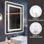 Miroir de salle de bain à DEL sans cadre 20 po x 28 po, miroir intelligent