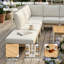 Ensemble de canapé modulaire d'extérieur 7 pièces avec table basse Positano, ensemble de conversation modulaire moderne avec coussins résistants au soleil et structure en bois de teck-2084708854