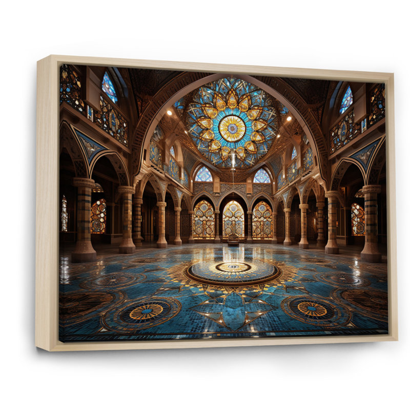 "Art de l'Islam", reproduction d'art sur toile, H 34 po x l 44 po x P 1,5 po, Cadre naturel flottant