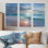 «White and Pink Sunset Gentle Waves» - ensemble de reproductions d'art mural grand plage