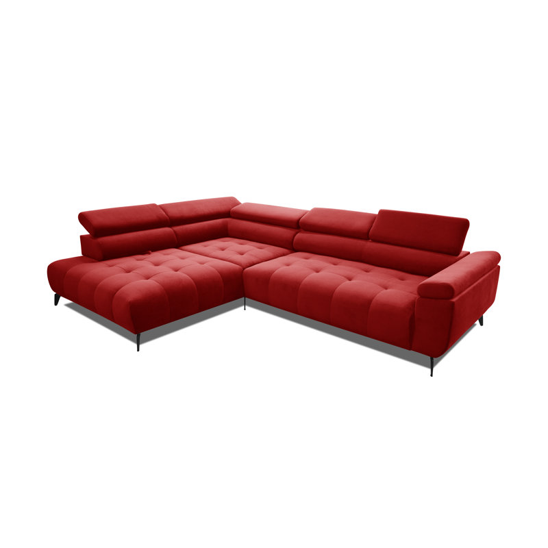 Temecia 3 Seater Corner Sofa , Red, Left Hand Facing