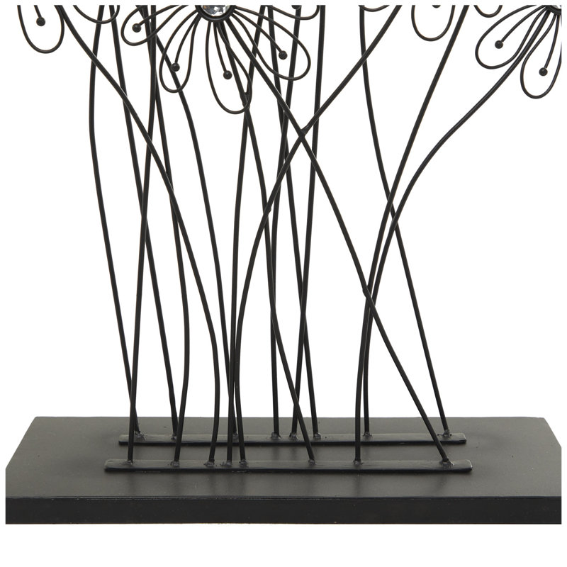Sculpture feuilles glamour, H 40 po x l 15,7 po x P 6,5 po, gris