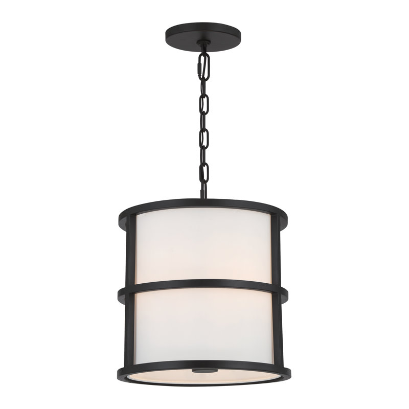 Brian Patrick Flynn For Crystorama Hulton 3 Light Matte Black Pendant
