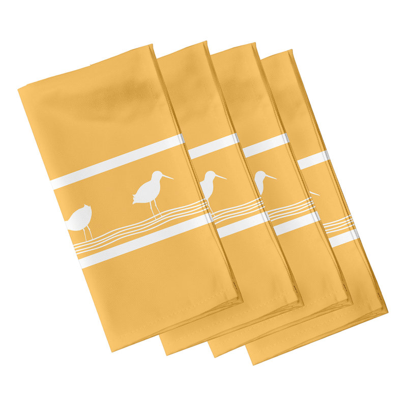 Chauntay Polyester Nautical & Coastal Napkins, Yellow