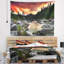 Tapisserie paysage paysage de rivière de montagne au coucher du soleil-28507849