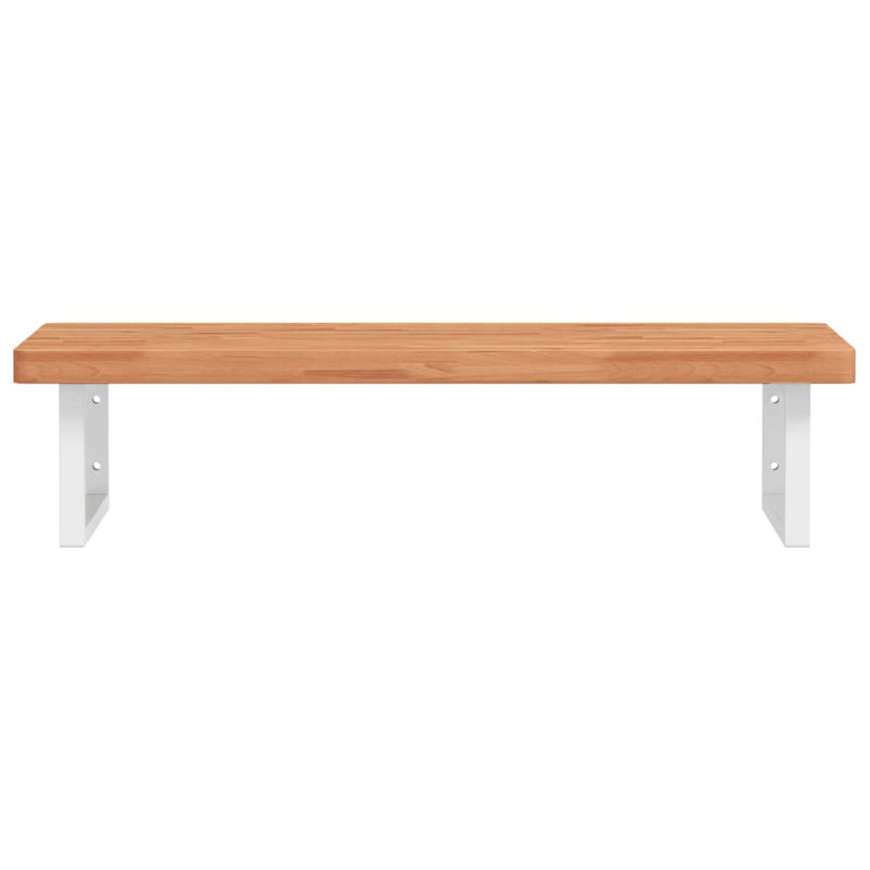 Briea 100cm Solid Wood Bathroom Vanity Top, Beech/White