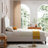 Hampton  Wingback Bed, Linen-108856406-108856408