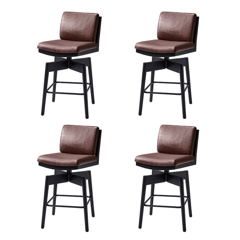 Lafrance Modern Barstool with Adjustable Features, Brown, 2