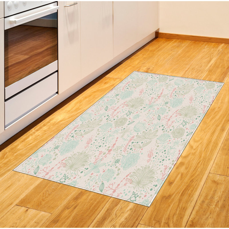 Tapis décoratif floral à haute densité en fibres de polyester, Rectangle— 4 pi x 5 pi 8 po
