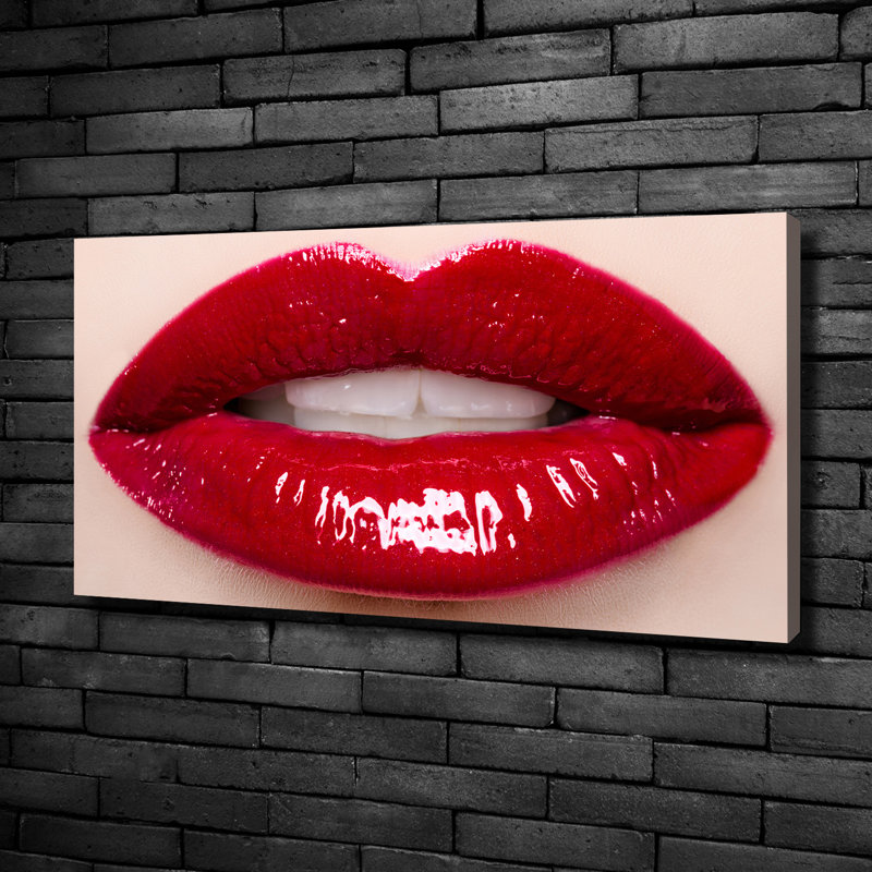 Red Lips - Wrapped Canvas Print