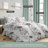 Queen Size 9-Piece Sage & Floral Quilted Bedding & Curtain Set (Queen) - Microfiber Bedspread + Sheer Drapes-117097608-128614337