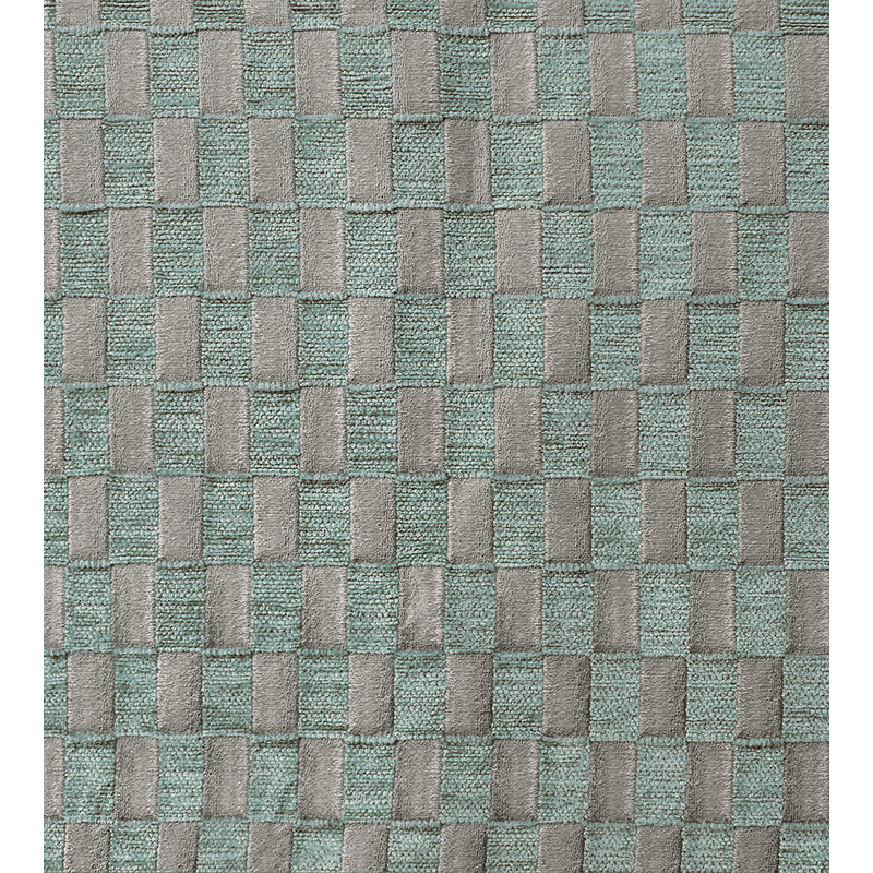 Tissu Bloom Damier, Écume de mer